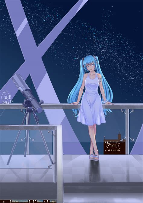 Safebooru 1girl 2014 Aqua Eyes Aqua Hair Artist Name Checkered Checkered Floor Crossed Legs