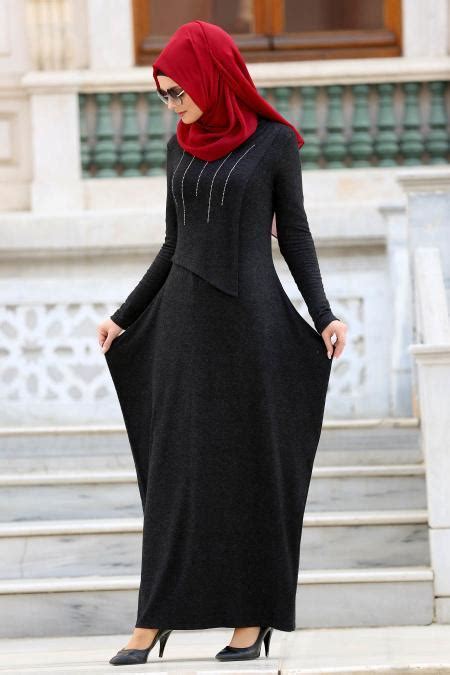 Neva Style Black Hijab Evening Dress 3116s