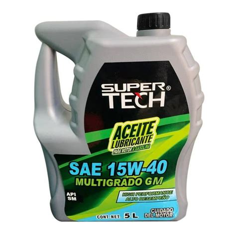 Aceite Para Auto Super Tech Multigrado Gm 15w40 5 Lts Walmart