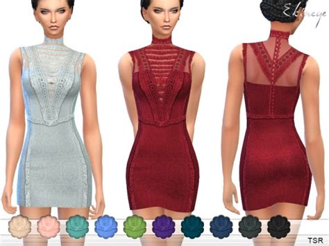 The Sims Resource Lace Trim Dress By Ekinege • Sims 4 Downloads