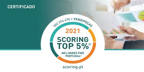 Atribuição do certificado TOP 5 2021 VendiPeças