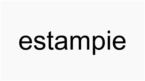 How to pronounce estampie - YouTube