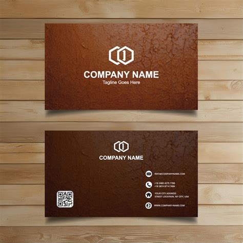 Two Business Cards With A Brown And White Logo On The Left Premium AI