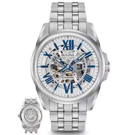 Relógio Bulova Masculino Automático Wb31998f Esqueleto Prata MercadoLivre