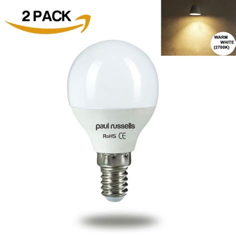 2 Pack 7w Golf Ball Led Light Bulbs Ses E14 Small Edison Screw On Onbuy