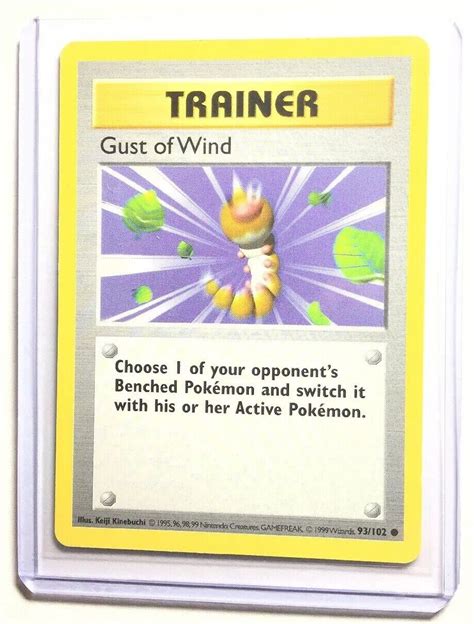 GUST OF WIND 93 102 SHADOWLESS Base Set Pokemon Card EXC NM