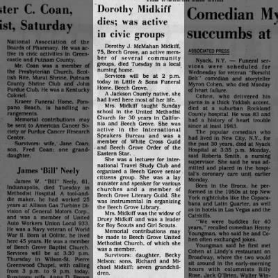 Obituary For Dorothy J Midkiff Aged 75 Newspapers