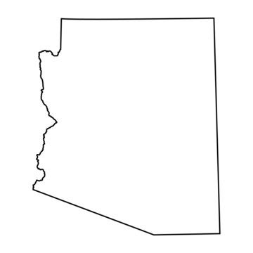 State Of Arizona Map Outline Gillie Donnamarie