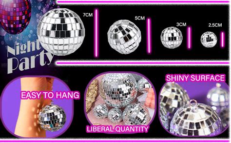 Amazon Pcs Disco Ball Cake Topper Sliver Mirror Balls With