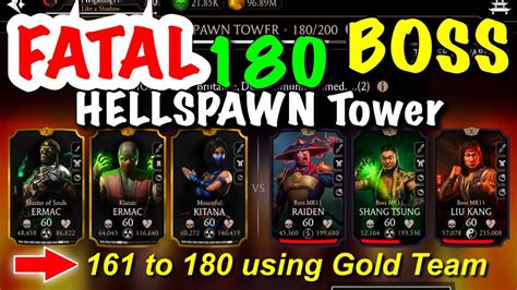 Mk Mobile Fatal Hellspawn Tower Boss Battle Using Gold Team Youtube