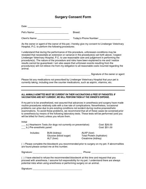 Surgical Consent Form Template Best Of Surgery Consent Forms Templates