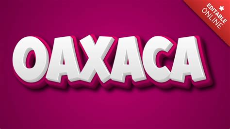 Oaxaca | Pink 3D Style | Text Effect Generator