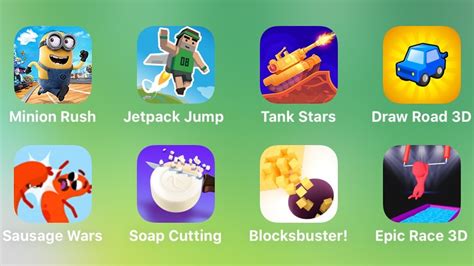 Minion Rush Jetpack Jump Tank Stars Draw Road 3D Sausage Wars Soap