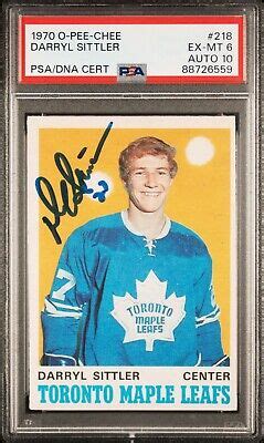 1970 OPC O Pee Chee Darryl Sittler 218 HOF Rookie RC PSA 6 Auto 10 EBay