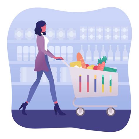 Grocery Shopping Vector 251783 Vector Art At Vecteezy