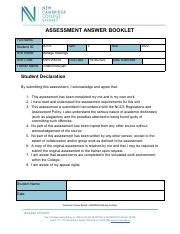 Task Assessment Answer Booklet Bsbtwk Google Docs Pdf