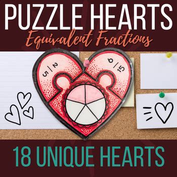 Valentine S Day Math Craft Equivalent Fractions For 4th Grade TPT