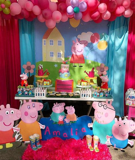 Peppa Pig Themed X Table Banner Backdrop Step Repeat Design