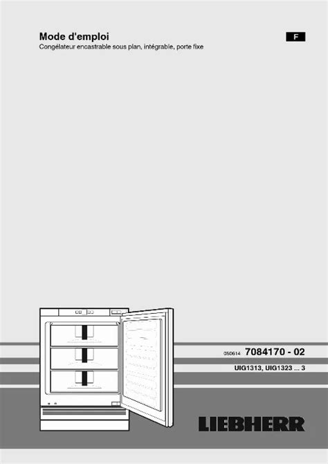 Notice congélateur LIEBHERR UIG 1323 Trouver une solution à un problème