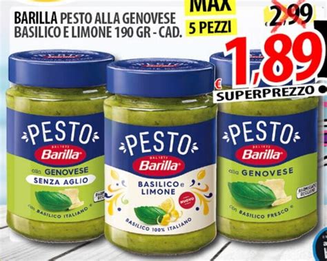 BARILLA PESTO ALLA GENOVESE BASILICO E LIMONE 190 GR offerta di Il ...
