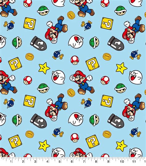 Nintendo Super Mario Cotton Fabric In 2022 Mario Cotton Fabric Fabric