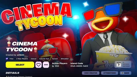 Fortnite Cinema Tycoon Uefn Map Code How To Play And More