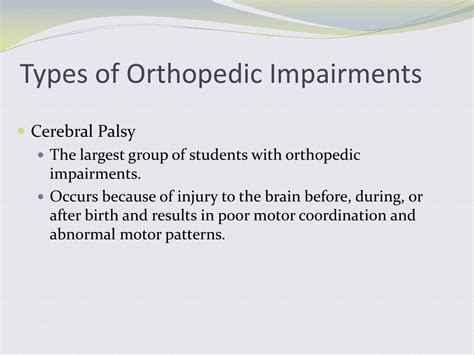 PPT - Orthopedic Impairments PowerPoint Presentation, free download ...