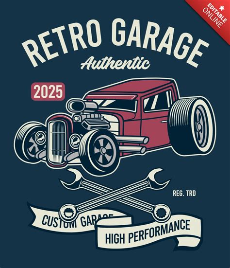Plantilla De Dise O De Camiseta De Hot Rod De Garaje Retro Modelo De Dise O Gratuita