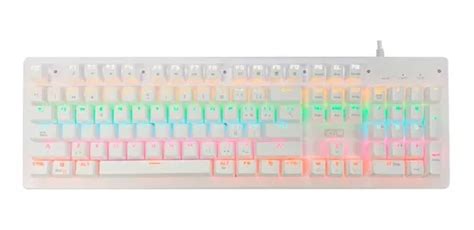 Teclado Gamer Mecanico Gtc Blanco Retroiluminado Rgb Usb