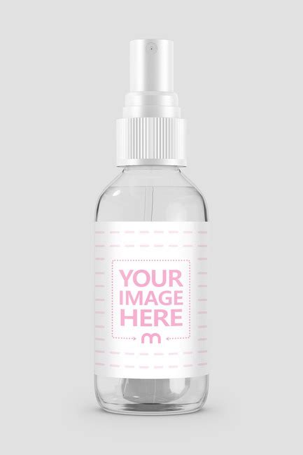 Clear Glass Spray Bottle Mockup Mediamodifier