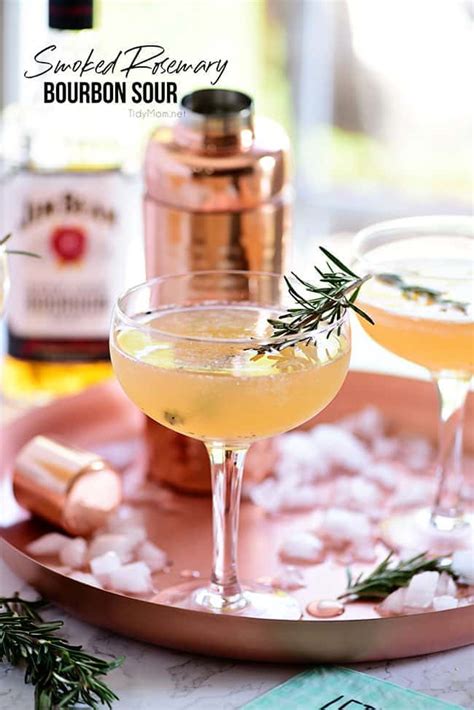 Smoked Rosemary Bourbon Sour Cocktail - TidyMom®