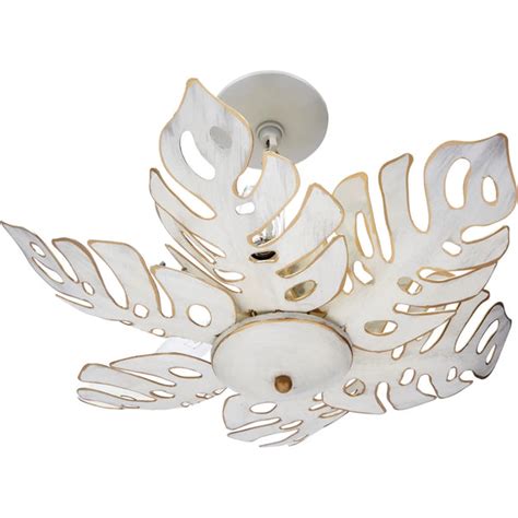 Deco White Palm Leaf Ceiling Light