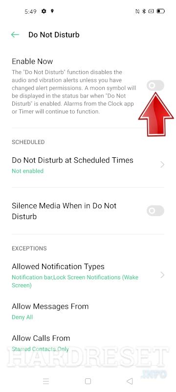 Do Not Disturb Mode Oppo Reno A How To Hardreset Info