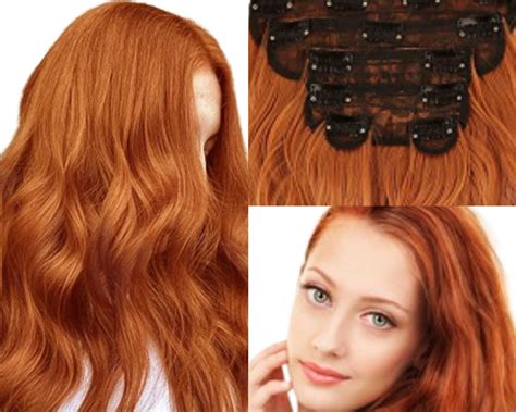 Ginger Hair Extensions Clip In Hair Streaks Chestnut Copper Auburn