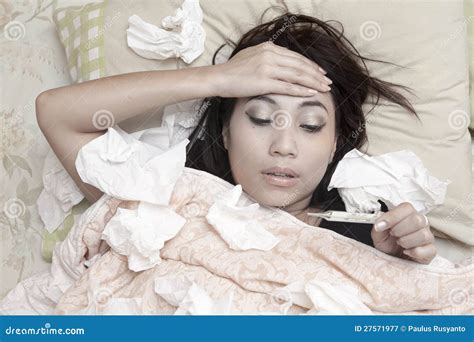 Woman Having High Fever Royalty Free Stock Photography Image 27571977