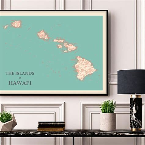 Hawaiian Islands Wall Art Etsy