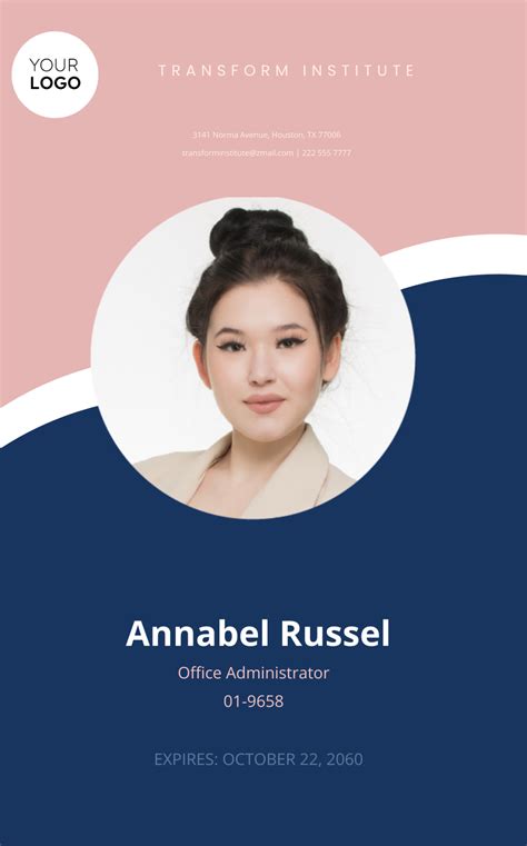 Free Blank Office Id Card Template To Edit Online