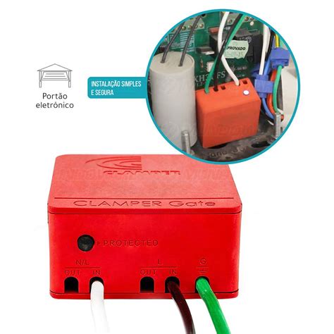 Clamper Gate DPS para Motor de Portão Eletrônico Protege Contra Raios e