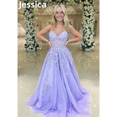 Jessica Vestido De Graduaci N De Tul Bordado Para Mujer Vestidos De