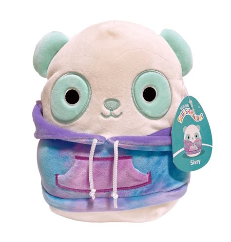 Squishmallows Fuzzy Hoodie Animal Squad 8 Sissy The Panda Super Soft