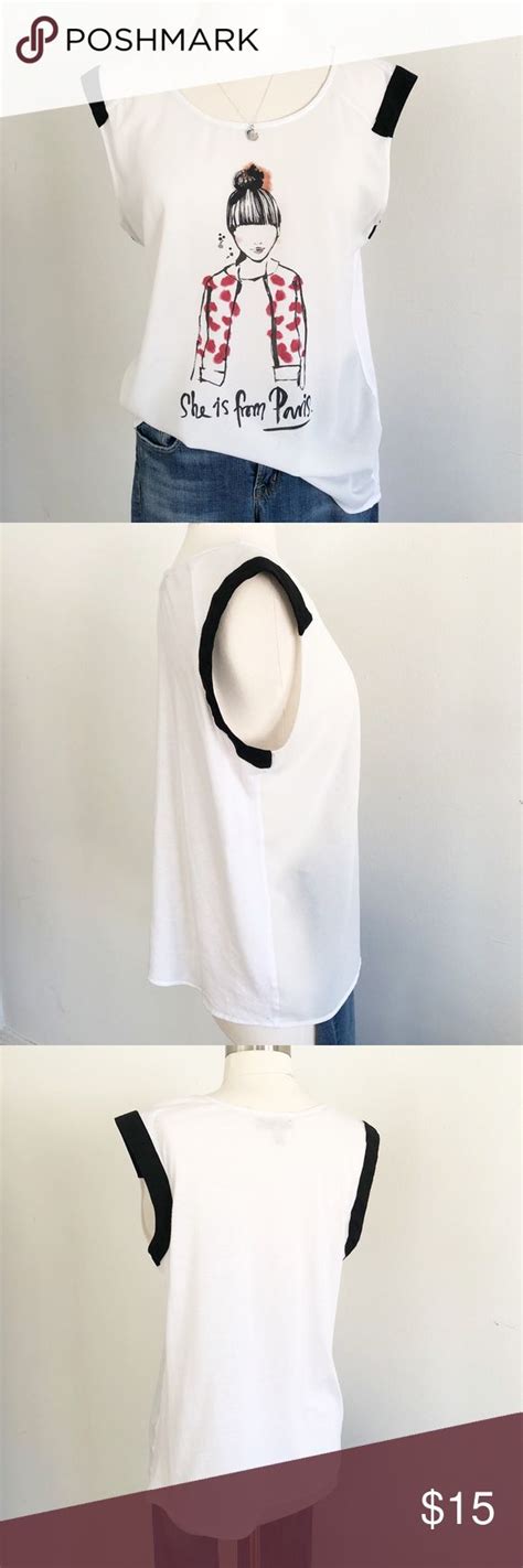 Zara Trafaluc White Graphic Tank Top Sz M Tops Clothes Design Tank