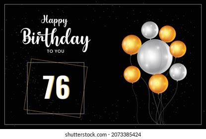 Happy 76 Birthday Greeting Card Vector Stock Vector (Royalty Free ...