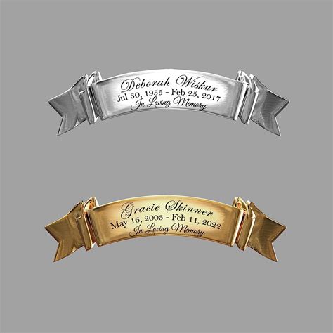 Commemorative Cremation Urns Custom Engraved Ribbon Adhesive Photo