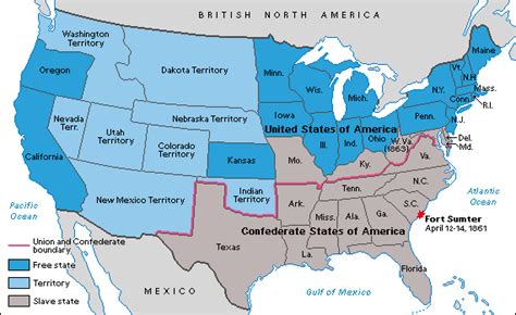 The Alignment Of The States During The Civil War With Missouri Kentucky And Maryland Border