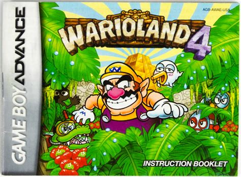 Wario Land 4 Manual Game Boy Advance Gba Retro Mtl