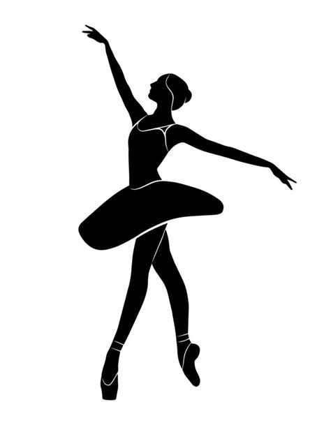 Forma De Cuerpo Completo De Bailarina De Ballet Sombra Vectorial