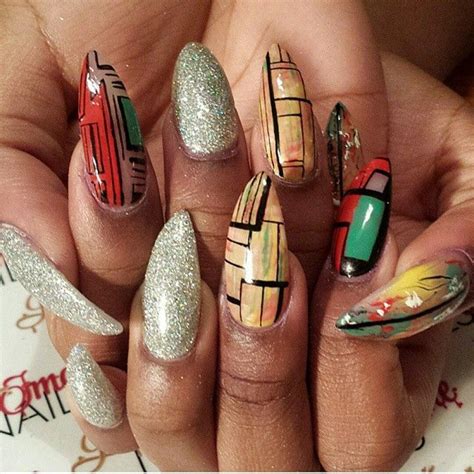 Kwanzaa NailArt Rasta Nails Short Coffin Nails African Nails