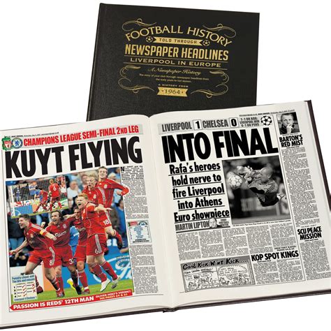 🎁buy Your Personalised Liverpool Fc In Europe Football Newspaper Book