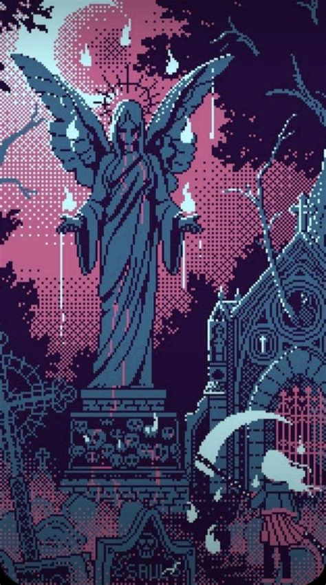 Pixel Wallpaper Ilustrasi Bayangan Seni Lucu Ilustrasi