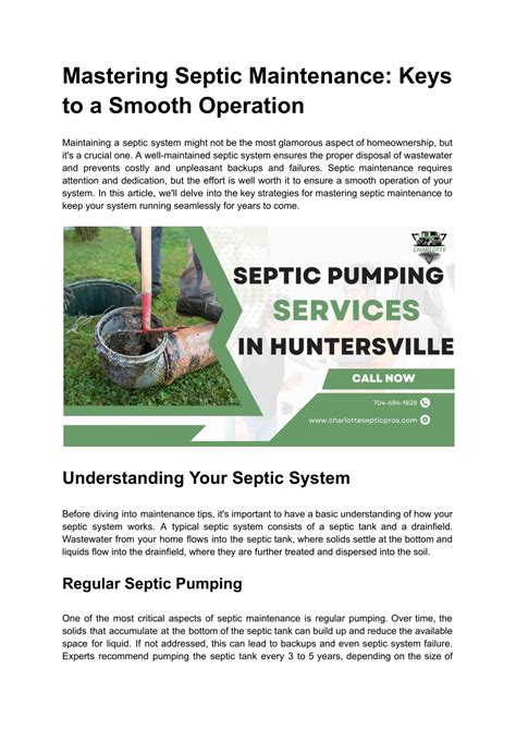 PPT Mastering Septic Maintenance Keys To A Smooth Operation